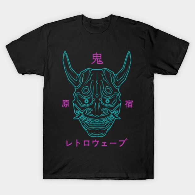 Harajuku Retro wave Demon Oni T-Shirt by MythoCulture